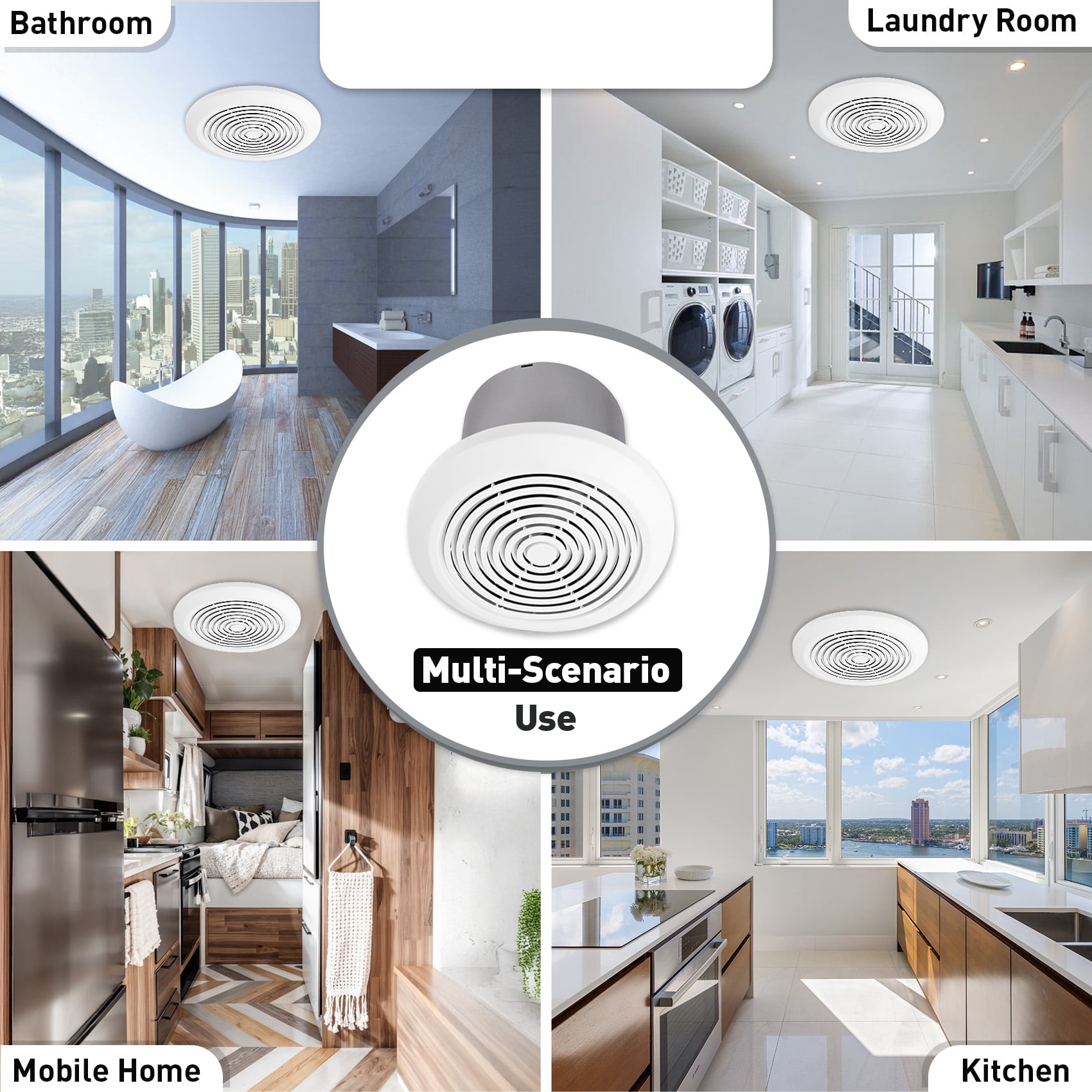 Bathroom Exhaust Fan, V2262-50 Ceiling Exhaust Fan 7"  50 CFM Bathroom Ceiling Fan, for 8 inch Diameter Rough-in Opening,Compatible Ducting Accessories - P7.19 Series Hard Duct or VC0292 Flex Duct