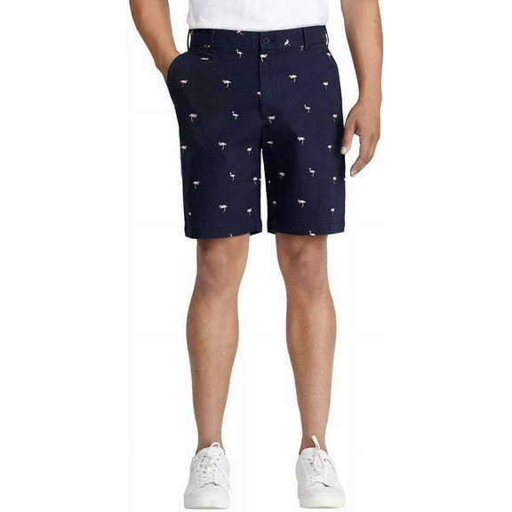 IZOD Mens Mid-Weight Saltwater Flat Front Stretch Chino Short (Flamingo Blue,32)