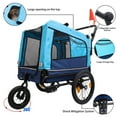 thumbnail image 6 of Pefilos 2-in-1 Dog Bike Trailer, Outdoor Heavy Pet Stroller Bicycle Carrier with Hitch, Suspension, Visibility Flag and Reflectors, 88 lb Weight Capacity, Blue, 6 of 8