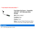 thumbnail image 2 of Front Brake Pad Sensor - Compatible with 2017 - 2019 Mercedes-Benz GLS550 - Centric, 2 of 2