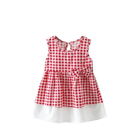 

ZHAGHMIN Girls Dress Size 8 Children Kid Toddler Baby Girls Sleeveless Cotton Plaid Bowknot Patchwork Princess Dress Outfits Clothes Clothes Size 12 Dresses Monsoon Dress Women Toddler Girls Clothes
