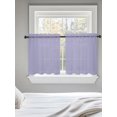 thumbnail image 5 of Pure Lavender Sheer Kitchen Tier Curtains 24 Inch length, Rod Pocket Half Curtains Short Drapes, Simple Solid Color Light Filtering Chiffon Small Window Treatments 2 Panels 27.5"W x 24"L, 5 of 7