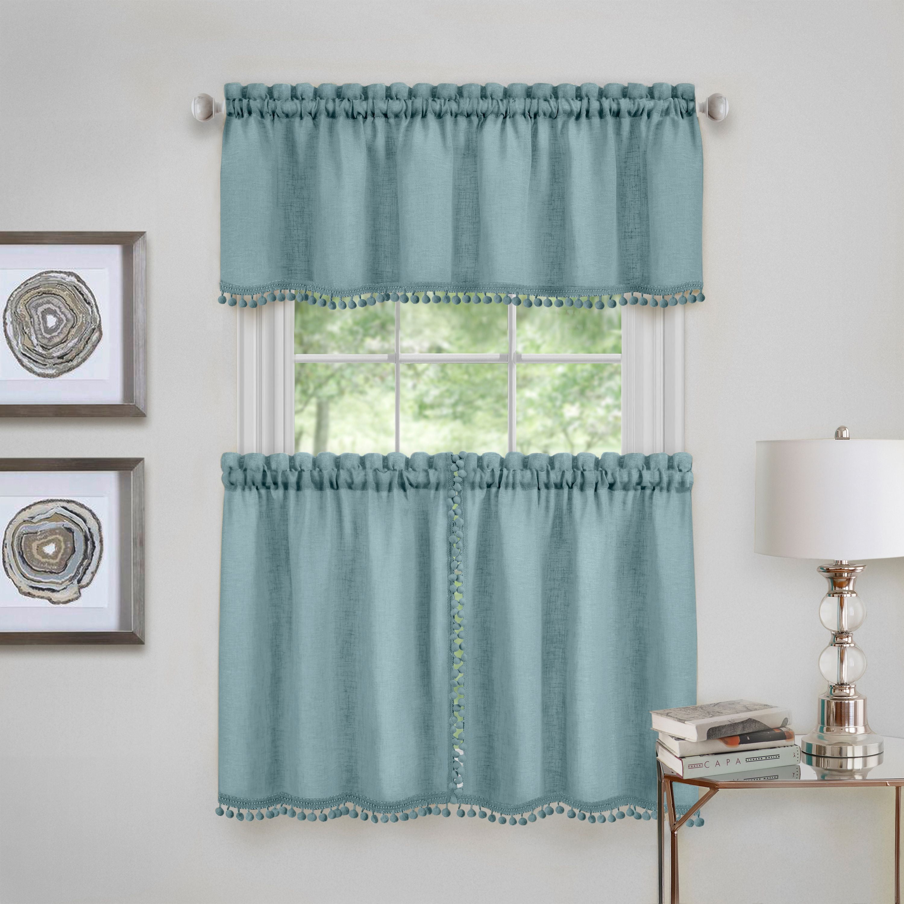 Wallace Window Kitchen Curtain Tier Pair and Valance Set - Walmart.com