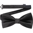 thumbnail image 3 of SURJDE Mens Solid Color Pre-tied Bow Tie and Pocket Square Cufflink Set, 3 of 4