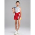 thumbnail image 3 of Jizyo Tenue de Cheerleading à Paillettes pour Fille, Robe de Tennis Golf avec Pompon et Chaussettes, Ensemble de Déguisement de Cheerleader, A Rouge 4, 3 of 6