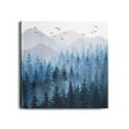 thumbnail image 3 of Decoration Wall Art,Misty Fog Dark Forest Rustic Landscape Photo Prints,Art Work with Wood Frame,Motivational Art Print for Room Decor Wall Decor House Decor 4 Pack(12x12inch), 3 of 4