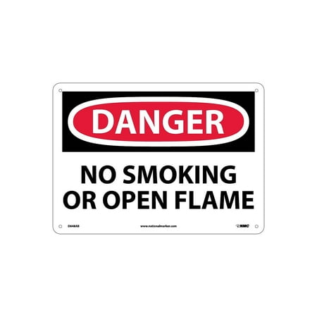 UPC: 0887481036182 | National Marker No Smoking Or Open Flame 10X14 .040 Aluminum Danger Sign D648AB