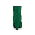 thumbnail image 4 of Unique Bargains Bottines à Talon à Bout Rond à Enfiler avec Fermeture Éclair pour Femme Vert (Taille 6,5), 4 of 8
