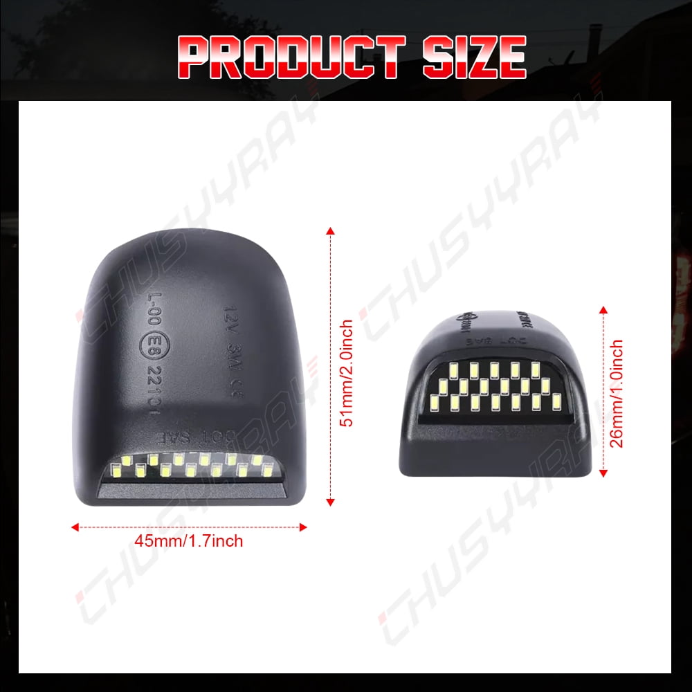 Pack of 2 LED License Plate Light Assembly Fit for GMC Yukon 2000-2006 Plug and Play