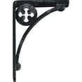 thumbnail image 6 of Ekena Millwork 1 1/2"W x 5 1/2"D x 8"H Crawley Wrought Iron Bracket, (Single center brace), Antiqued Silver, 6 of 10