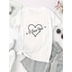 thumbnail image 2 of Camiseta Ligera de verano para mujerRelaxed Style, Women's Casual "I Love You" Heart Arrow Graphic Tee - Short Sleeve, Round Neck, Comfortable Polyester Blend, Perfect for Casual Attire, Summer Casu, 2 of 6