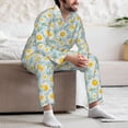 thumbnail image 7 of Naloa Daisies Flowers Men’s Pajamas Set - Long Sleeve Button Down Sleep Shirt and Pajama Bottoms Sleepwear Set-XX-Large, 7 of 7