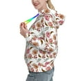 thumbnail image 2 of Picia Rose Flowers Pattern Casual Women's Hoodie, Hooded Sweatshirt with Kangaroo Pocket, Comfortable Pullover with Eye-catching Drawstrings-Large, 2 of 7