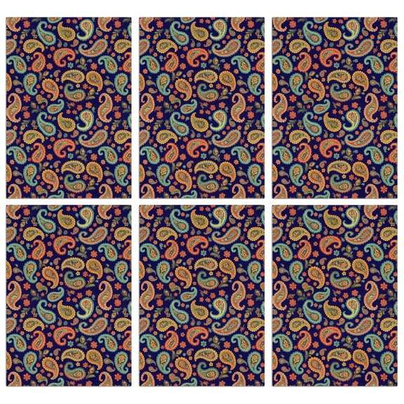 6 Pcs Paisley and Floral Black Pattern Funny Kitchen Towels, Microfiber Dish Towels, Kitchen Tea Towels Set 18" X 26"