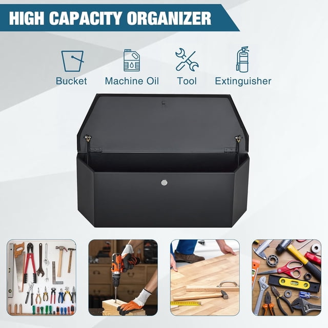 OUYAWEI 36 Inch Iron Trailer Tongue Box Steel Trailer Tool Box for Storage,36"x12"x12" Heavy Duty Storage,Utility Trailer Toolbox for Truck,Pickup,Trailer with Lock,Iron