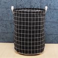 thumbnail image 4 of Folding Laundry Hamper Washing Dirty Clothes Storage Cotton Linen Laundry Basket Hamper Canvas Toy Storage Organizer Bag Home Household, 4 of 7