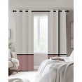 thumbnail image 3 of Pink Geometric Blackout Curtains 39 Inches Long for Bedroom, Modern Beige Color Block Black Lines Art Thermal Insulated Room Darkening Black Out Window Curtain Panels Grommet Drapes for Living Room, 3 of 8