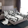 thumbnail image 1 of Tree Branch Bed Sheets Set Twin Abstract Ink Sheet Set Abstract Plant Art Work Botanical Sheets For Adults Men Japanese Modern Geometric Simple Black White Top Sheet, 1 of 6