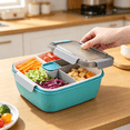 thumbnail image 4 of ACDANC 2026 New Salad Container for Lunch Innovative Dual Layer Structure Salad Bowls to Go for Lunch Customizable Layout with Dividers for Office Picnic Travel Lunch Box with Containers, 4 of 6
