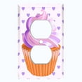 thumbnail image 2 of Metal Light Switch Plate Cover Pastel Purple Cupcake Heart Wallpaper CAK035, 2 of 13