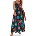 thumbnail image 1 of Patrón inspirado en Suzani en vestido negro sin mangas, ropa para mujer, vestido elegante, 1 of 7