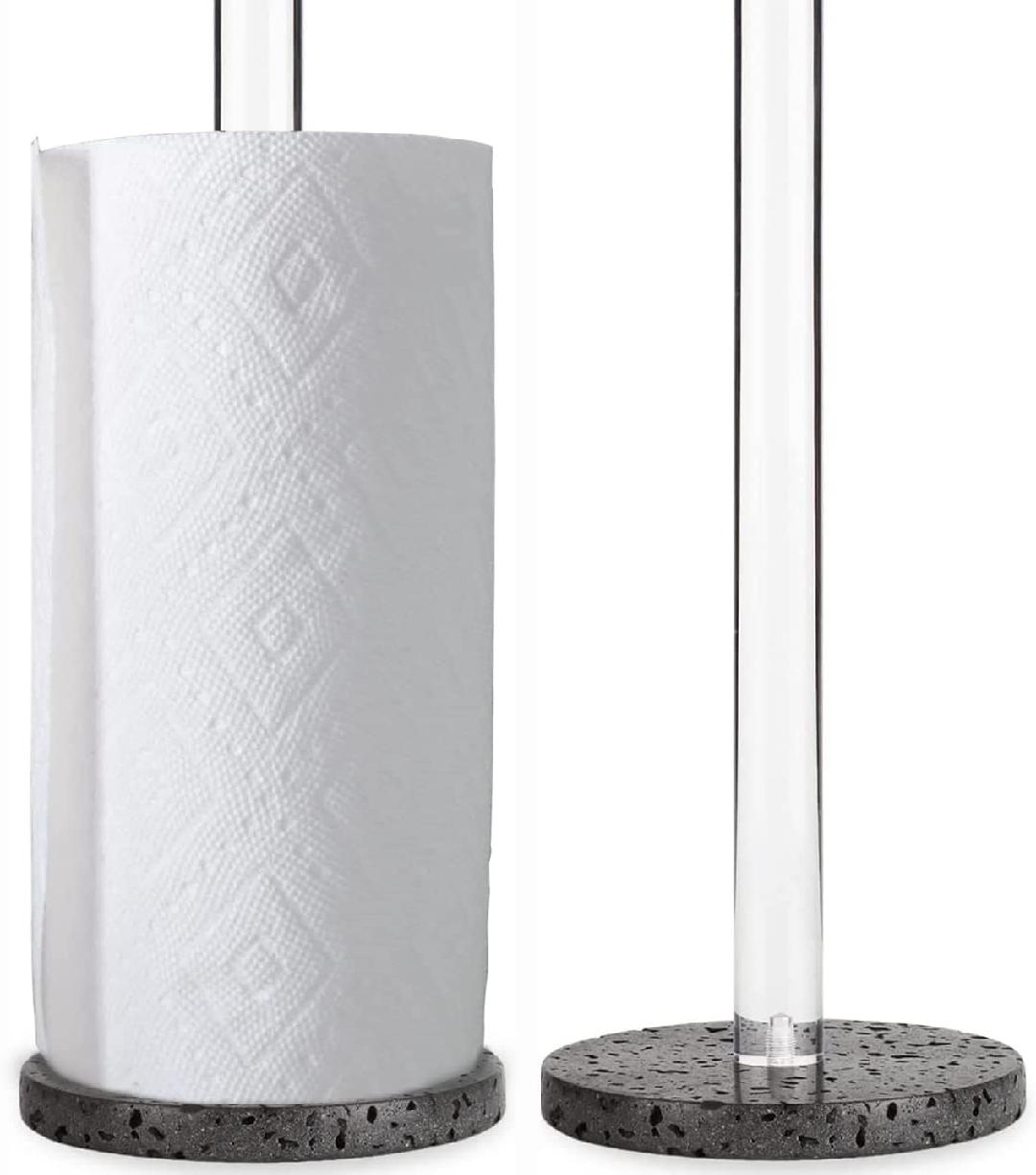 Marble Towel Holder Sturdy Marble Base Acrylic Standing Heavy Weighted