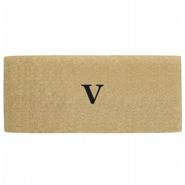 Nedia Home O2135V 38 x 60 in. Heavy Duty No Border Coco Mat Monogrammed V