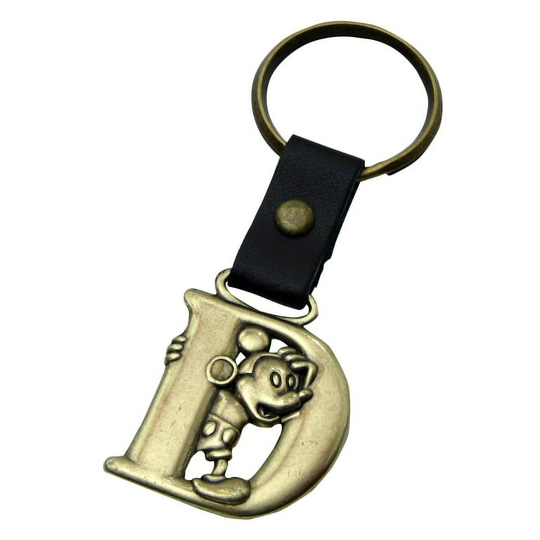 Disney Mickey Mouse Metal Brass Monogram MFG Keychain Souvenir