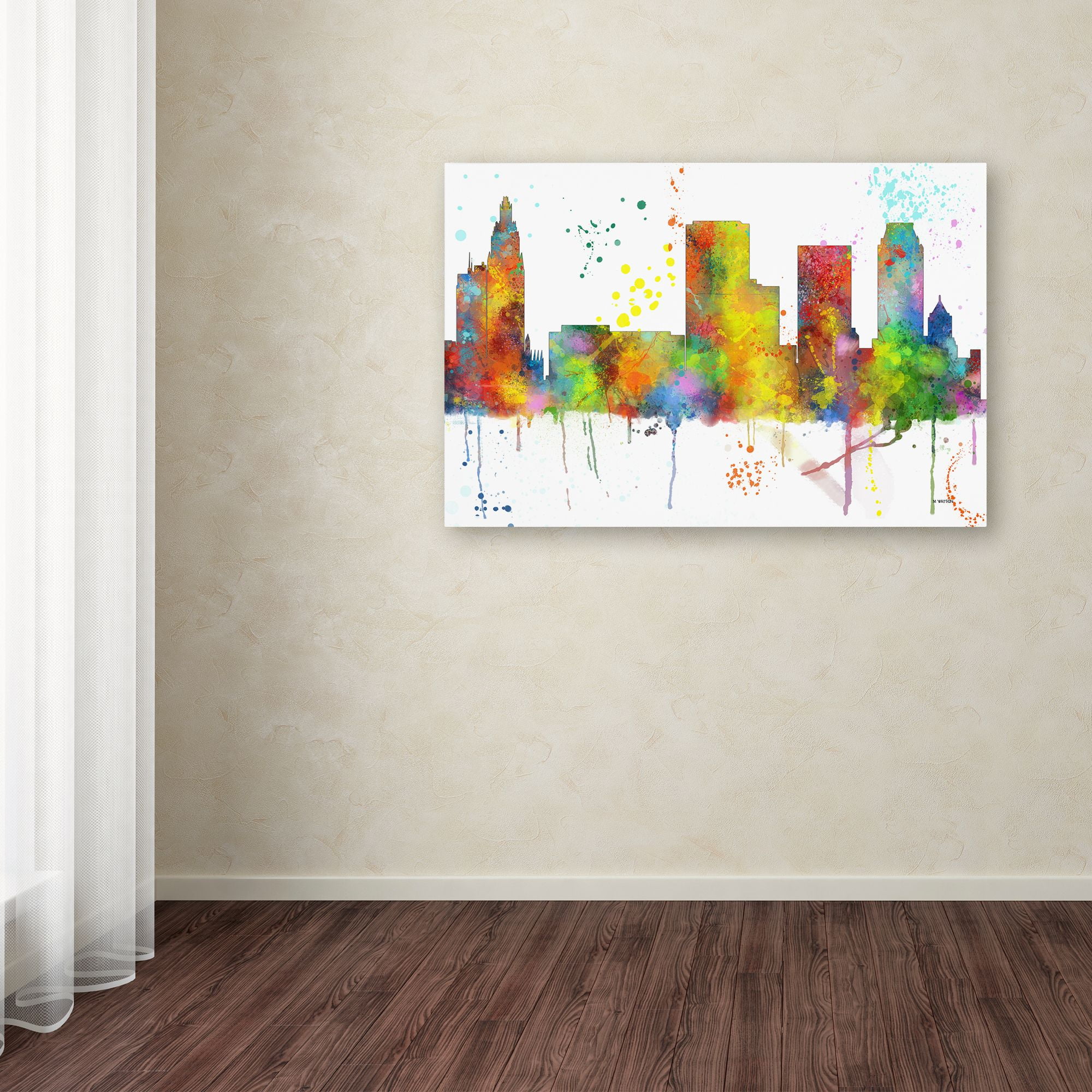 Trademark Fine Art "Tulsa Oklahoma Skyline Mclr-1" Canvas Art by Marlene Watson