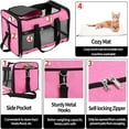 thumbnail image 5 of Soft Sided Cat/Dog Carrier,Collapsible Pets Travel Carriers for Pet/Puppy with Shoulder Strap & Removable Mat,Mesh Top Load Small Dogs/Cats Carry Bag Up to 25 Lbs（Pink,L）, 5 of 14