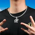 thumbnail image 5 of Gold Silver Tennis Chain hip-hop OTF Necklace for Men Women, Rhinestone Tennis Necklaces for Women and Teens,Tennis and Cuban Link Chains23.36 Inches (silvery), 5 of 8