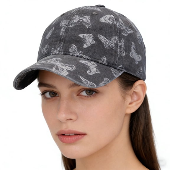 Only Moment Black Distressed Cap Unisex Vintage Washed Unstructured Baseball Cap Cotton Lightweight Cap for Men & Women, (ofa),Snapback Closure One Size