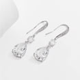 thumbnail image 2 of PYNZY White Gold Plated Jewelry Teardrop Dangle Hook Earrings for Women's Birthday Wedding Gift by Cubic Zirconia, 2 of 5