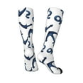 thumbnail image 4 of Balery Navy Blue Anchor Printed Novelty Socks Men's Women's Crew Socks Sports Socks Knee High Socks Cotton Socks Quirky and Cool Socks, 4 of 9