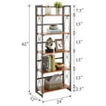 thumbnail image 7 of VECELO 2-Piece Bookshelf, Industrial Metal Freestanding 5-Shelf Folding Bookcase for Living Room, Bedroom, Kitchen, Office, No Assembly, Brown, 7 of 7