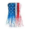 thumbnail image 4 of 4th of July Tube Tops for Women Strapless Smocked Bandeau Tops Casual Pleated Flowy Tops Sleeveless Tank Tops, 4 of 5