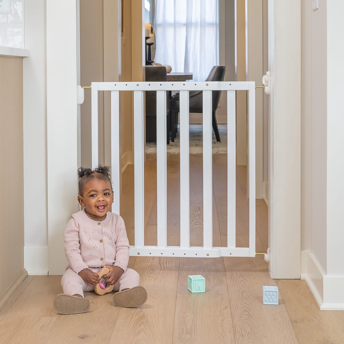 Toddleroo by North States LuxeCraft Wooden Baby Gate, White