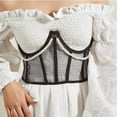 thumbnail image 2 of SRZYMJ Underbust Corset Belts for Women Lace Up Tie Back Bustier Sheer Mesh Cincher Waist Belt, 2 of 5
