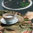 thumbnail image 3 of Ambesonne Flowers Print Fitted Round Tablecloth, Countryside Roses Art, 56"- 60" Diameter, Pale Rose Laurel Green, 3 of 5