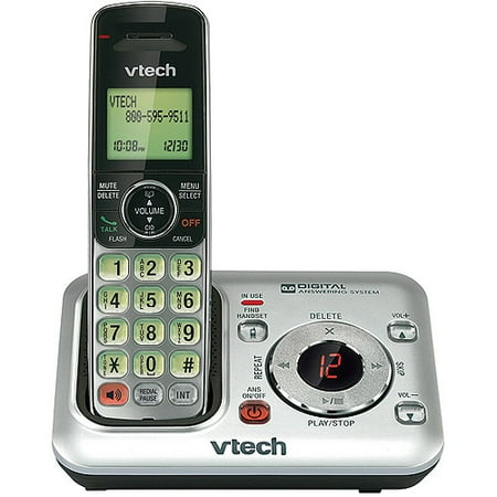 DECT 6.0 Expandable Cordless Answering System with Caller ID, Silver/Black