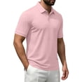 thumbnail image 4 of Zimjoy Mens Polo Shirts Basic Short Sleeve Golf Shirt Dry Fit Casual Athletic T-Shirt Moisture Wicking Top Pink XL, 4 of 4