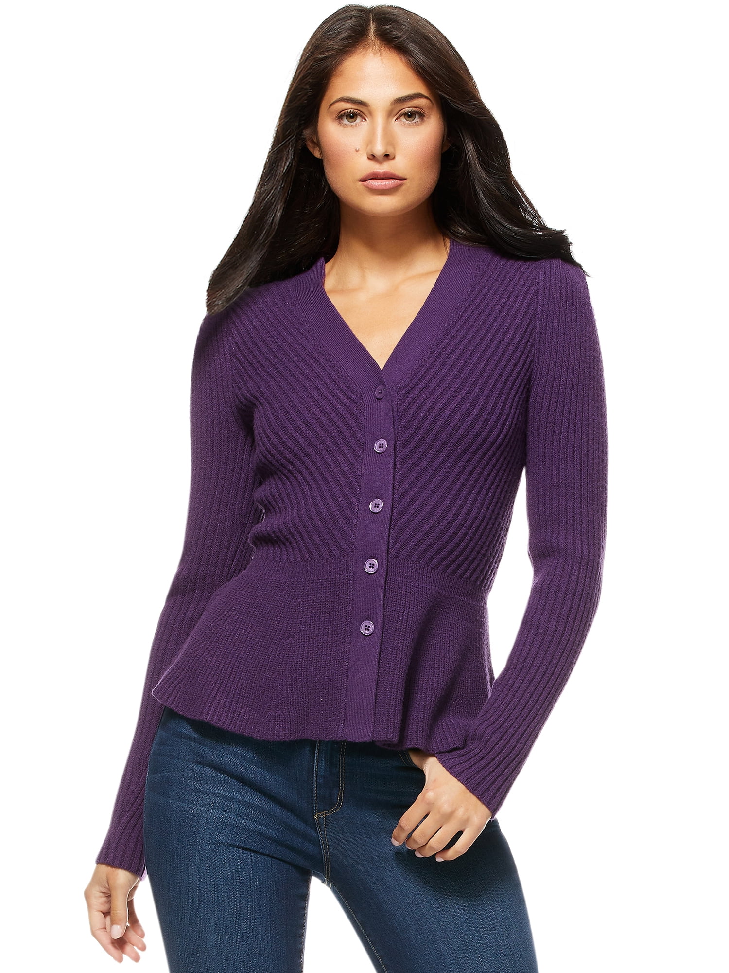 Sofia jeans by sofia vergara women's crewneck peplum sweater hotsell