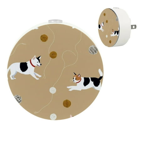 

YZUOUZY Night Light Nightlight Bedroom Lamps Set of 2 Cats Dogs Clew