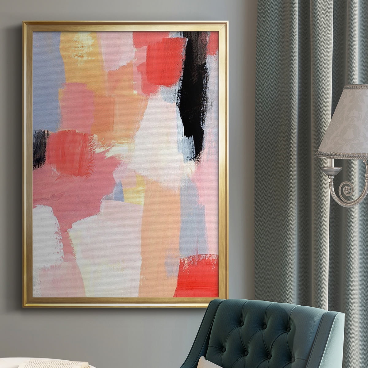 Aerial Scarlet I Premium Framed Print, in Gold, Black, or Silver - Ready to Hang