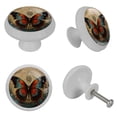 thumbnail image 4 of HemaKayy 4 Pack 1.37" Decorative Cabinet Knobs - Glow in the Dark - Durable ABS & Glass - Easy Installation - Versatile Usage - Enhance Home, Kitchen Decor - Retro Painted Blue Orange Butterfly, 4 of 7