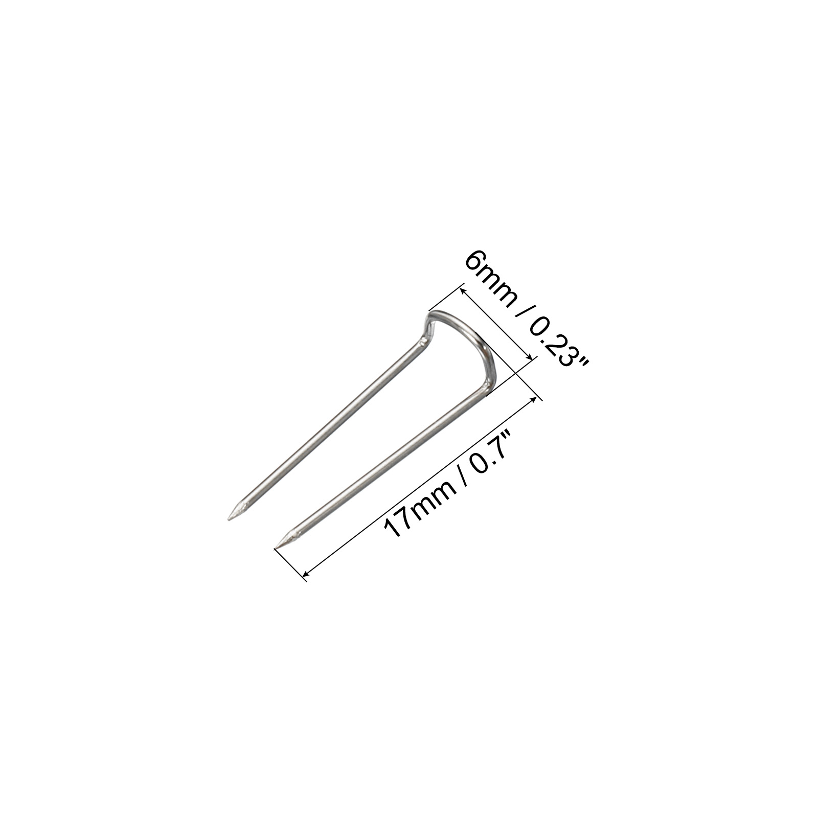 Unique Bargains U-Pins, Steel Dressmaker Ornament Quilting Fork Pin 17mm 50 Pcs