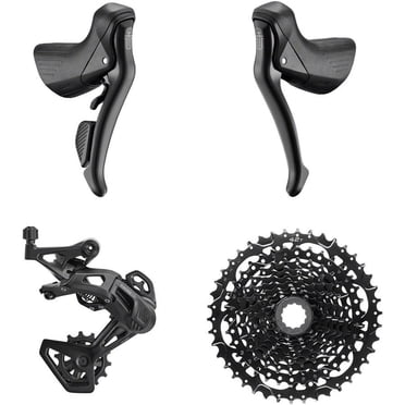 Clutch Derailleur MicroSHIFT Sword 1x10 Speed Groupset – Gravel Bike Groupset With , 11-48t Cassette & Shifters (Crankset Not Included) Vs Advent X