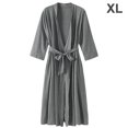 thumbnail image 1 of Bata de noche con cuello en V, ropa de dormir sexy, bata de mujer, vestido de noche, gris, XL kenally AP000943-04, 1 of 7