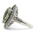 thumbnail image 3 of Shey Couture Sterling Silver with 14K Accent Antiqued Diamond and Pear Shaped Green Quartz Ring, 3 of 7