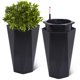 thumbnail image 4 of Set of 2 de altura diamond planters con distinctive shape, water level window, smooth - rolling wheels, suitable para patio, porch, sala de estar, y oficina en casa, 4 of 10